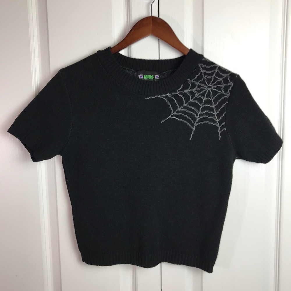 Black Miss Fortune UK Spiderweb Pinup Sweater